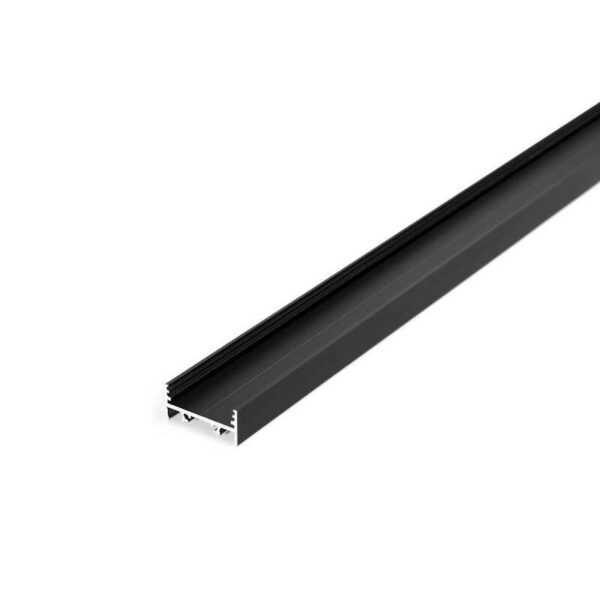 2 meter led alu profil aufbau breit 01 schwarz eloxiert 30mm serie varia