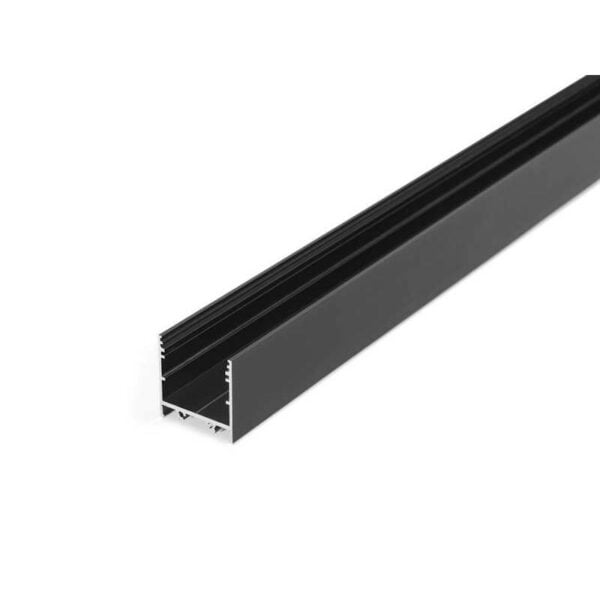 2 meter led alu profil aufbau breit 02 schwarz eloxiert 30mm serie varia