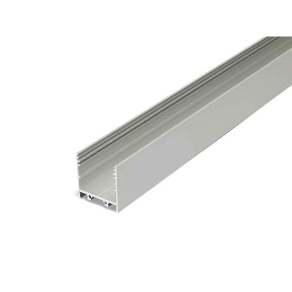 2 meter led alu profil aufbau breit 02 silber eloxiert 30mm serie varia