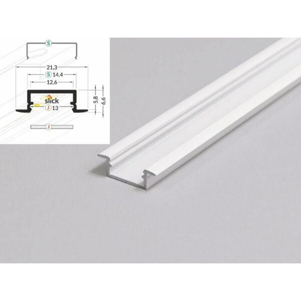 2 meter led aluleiste einbau flach weiss 12mm serie eco