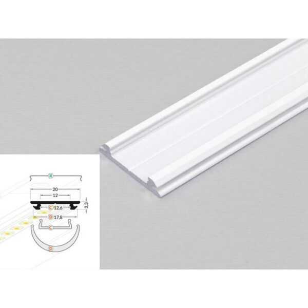 2 meter led biegeprofil flex weiss lackiert ohne abdeckung serie m