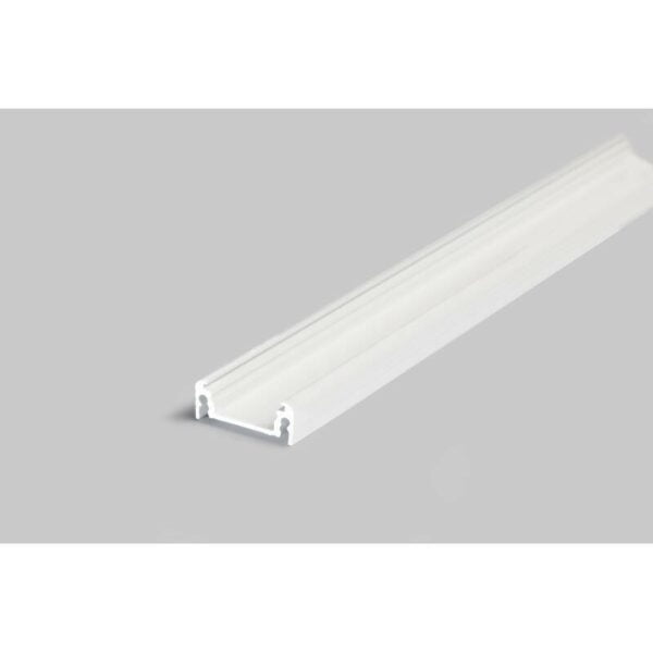 2 meter led profil aufputz flach weiss lackiert ohne abdeckung 14mm serie l