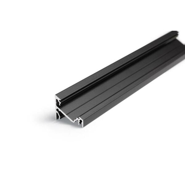 2 meter led profil corner 30 grad schwarz eloxiert ohne abdeckung 14mm serie l