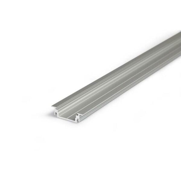 2 meter led profil einbau flach natur eloxiert ohne abdeckung 14mm serie l