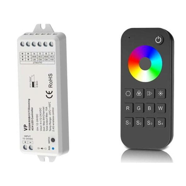 24 ghz 1 zonen funkcontroller set fuer rgb rgbw led baender 12 24vdc 4x3a serie sky