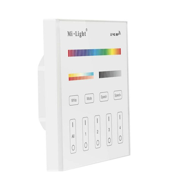 24 ghz 4 zonen funkcontroller rgb rgbw und rgb cct zum wandeinbau ohne empfangseinheit mit touchdisplay