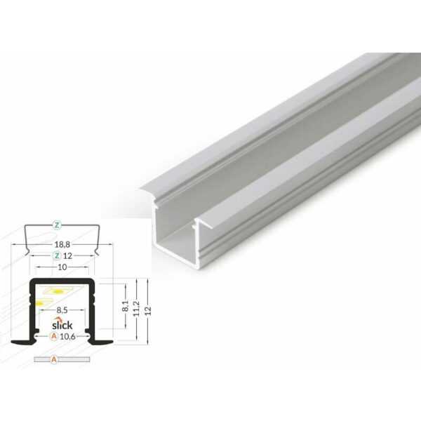 4 meter led alu profil einbau 10mm serie eco silber