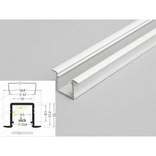 4 meter led alu profil einbau 10mm serie eco weiss lackiert