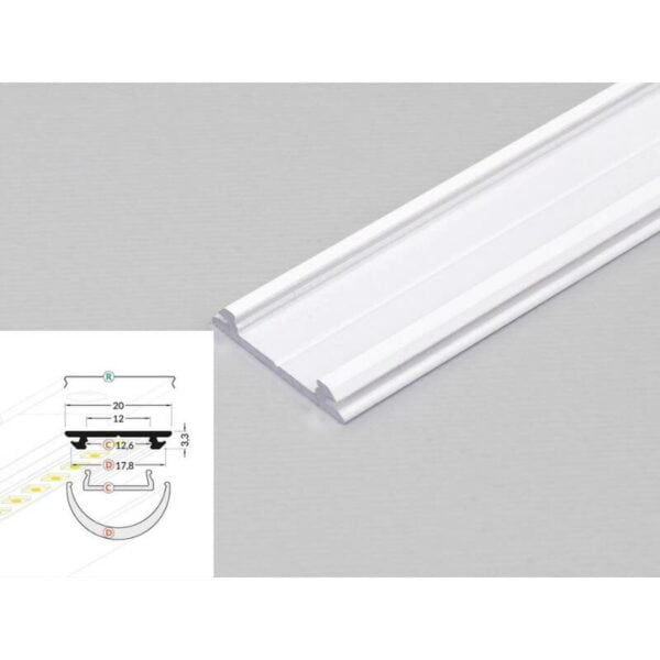 4 meter led biegeprofil flex weiss lackiert ohne abdeckung serie m