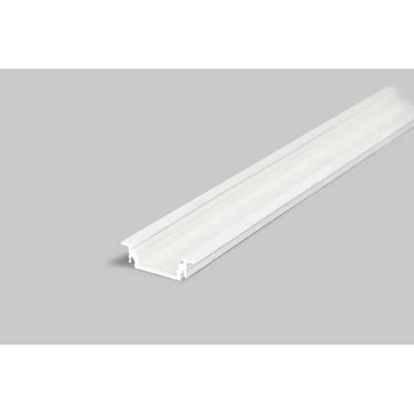 4 meter led profil einbau flach weiss lackiert ohne abdeckung 14mm serie l