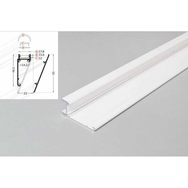 4 meter led profil wall 10mm wandmodul weiss lackiert serie m