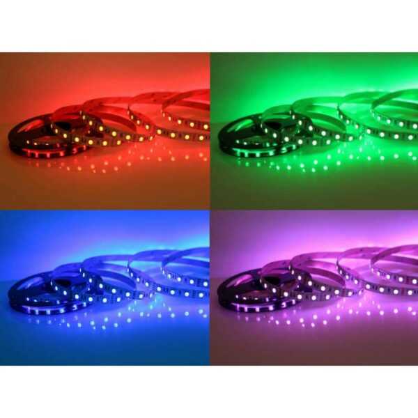 5 meter led streifen 12v 5050 rgb 144w 60 leds m ip20