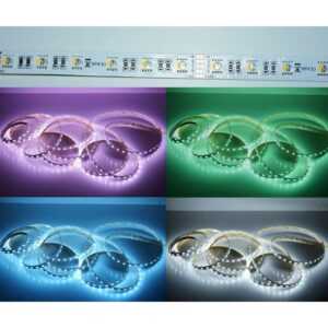 5 meter led strip 24v 5050 rgbw kaltweiss 4 1 chip 19w 60 leds m ip20