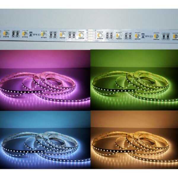 5 meter led strip 24v 5050 rgbw warmweiss 4 1 chip 19w 60 leds m ip20