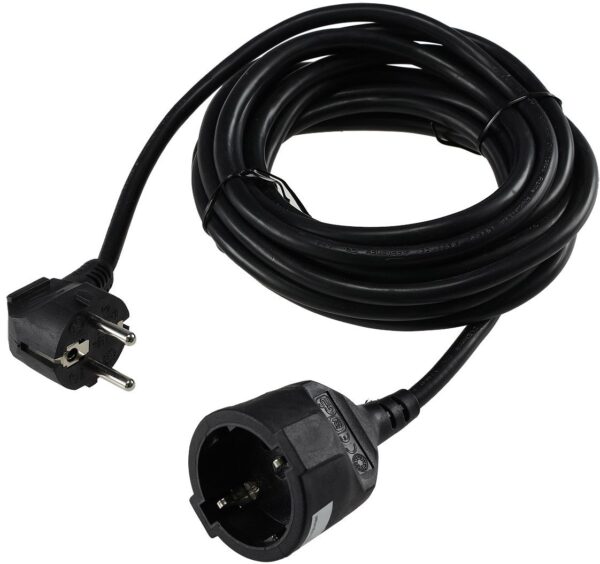 Schutzkontakt-Verlängerung, 10m, schwarz H05VV-F3G 1,5mm² 16A/250V