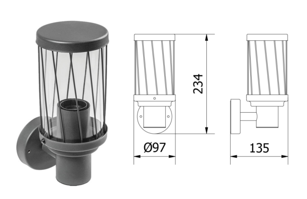 Wandleuchte Kerta IP44 E27 230Volt